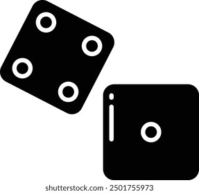 Dice solid glyph vector illustration