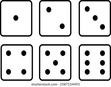 Dice Square Faces Set Board Game Symbol Vector Illustration