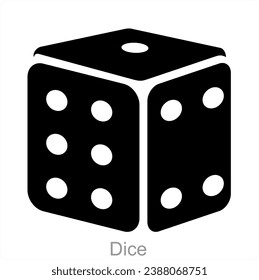 Dice and square icon concept