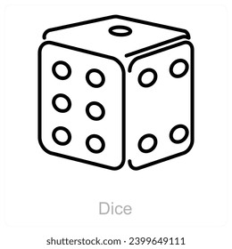 Concepto de icono de dados y cuadrados