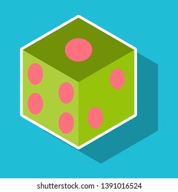 Dice sticker design isolated. dice casino gambling template concept. Casino background.