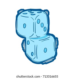dice sticker vector icons