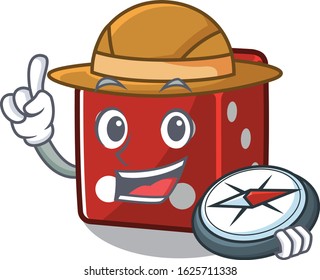 Dice stylized Explorer with having a compass