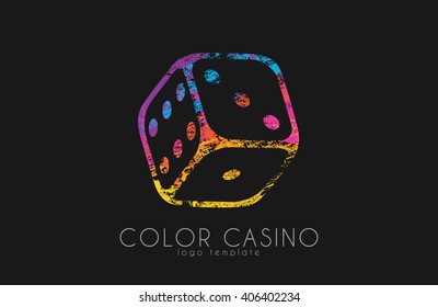 Dice Symbol. Casino Logo. Color Dice Design