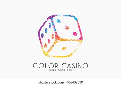 dice symbol. casino logo. color dice design