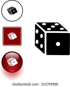 dice symbol sign and button