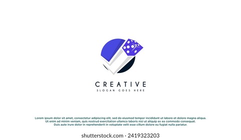 Dice Tech Simple and Cubical Logo Design Concept. Gaming Tech Logo Vector Illustration