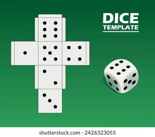 Dice template. Gambling cube vector 3d illustration svg