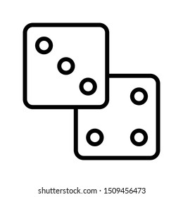 Dice thin line vector icon