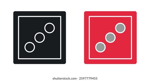 Dice three colored icon set. Stock Vector