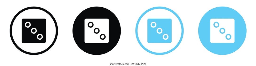Dice three icon collection. vector illustration set