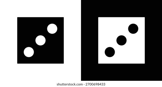 Dice three icon design concept. vector flat icons