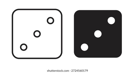 Dice three icon in doodle and stroke style.