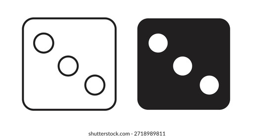 Dice three icon for mobile app, editable designs