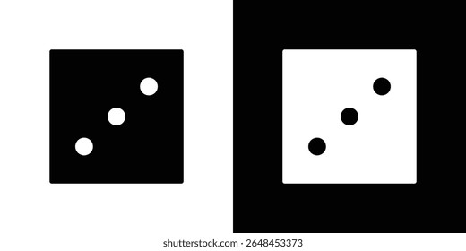 Dice three icon symbol collection. Flat vector stock illustration.