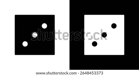 Dice three icon symbol collection. Flat vector stock illustration.