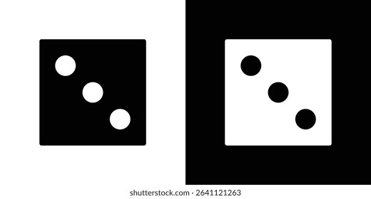 Dice three icon symbols. Vector illustration.