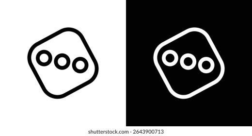 Dice three icon vector simple element illustration editable