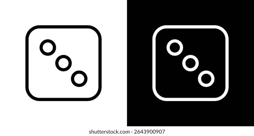 Dice three icon vector simple element illustration editable