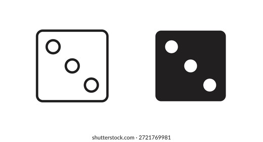 Dice three icon for your website design, logo, app, UI. EPS10