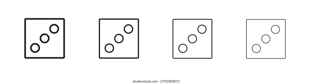 Dice three icons symbol vector elements for infographic web