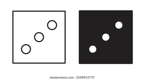 Dice three vector line icon illustration collection.