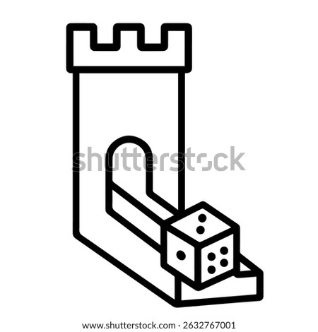 dice tower icon on white background vector
Vector line icon board games