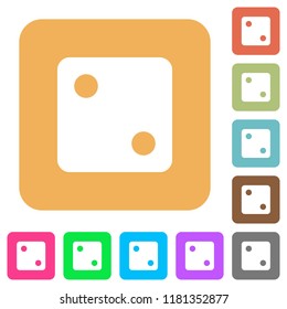 Dice two flat icons on rounded square vivid color backgrounds.