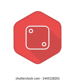 Dice Two Icon. Vector Button. Eps