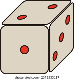 Dice used in play, with colored and outline
