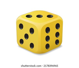 Dice in various colors_one of the equipment in gambling games, vector illustration isolated on white background