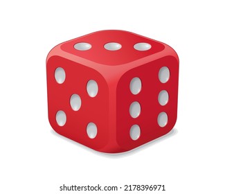  Dice in various colors_one of the equipment in gambling games, vector illustration isolated on white background  