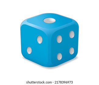 Dice in various colors_one of the equipment in gambling games, vector illustration isolated on white background