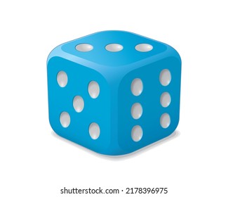 Dice in various colors_one of the equipment in gambling games, vector illustration isolated on white background