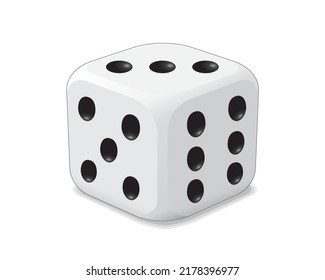 Dice in various colors_one of the equipment in gambling games, vector illustration isolated on white background