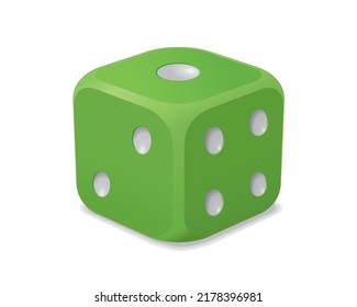 Dice in various colors_one of the equipment in gambling games, vector illustration isolated on white background