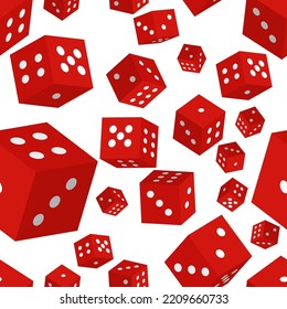 Dice vector cartoon seamless pattern background for wallpaper, wrapping, packing, and backdrop.