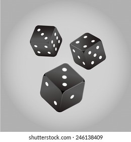 dice vector, cubic black and white