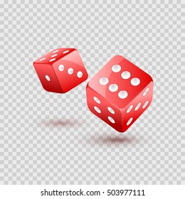 Dice Vector Design Isolated. Casino Gambling Template Background.