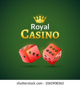 Dice vector design isolated on white. Two dice casino gambling template concept. Casino background.