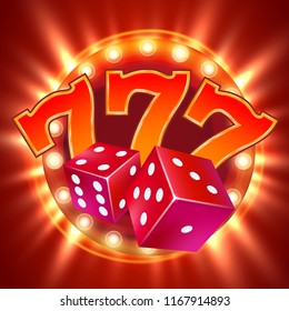 Dice vector design. Two dice casino gambling template concept. Casino background