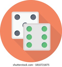 dice vector flat color icon 