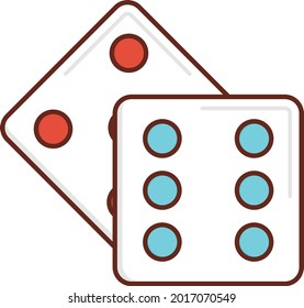 dice vector flat color icon