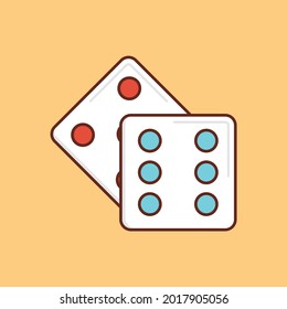 dice vector flat color icon