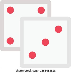 dice vector flat colour icon 