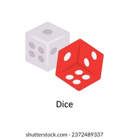 Dice vector Flat Icon Design illustration. Symbol on White background EPS 10 File 