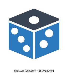 dice vector glyph color icon 