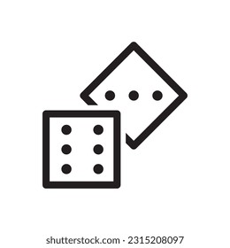 Dice vector icon. Dice cube flat sign design. Casino dices symbol pictogram. Domino icon. UX UI icon