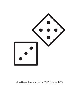 Dice vector icon. Dice cube flat sign design. Casino dices symbol pictogram. Domino icon. UX UI icon
