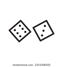 Dice vector icon. Dice cube flat sign design. Casino dices symbol pictogram. Domino icon. UX UI icon